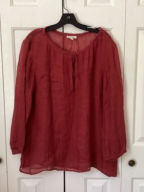 Eileen Fisher 100% gauzy linen top XL